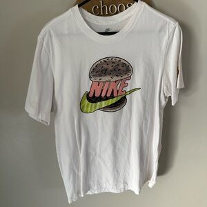 Nike White and Pink Graphic Tee